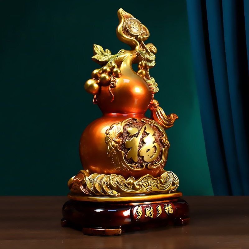 oriental resin gourd sculpture – symbol of fortune & prosperity