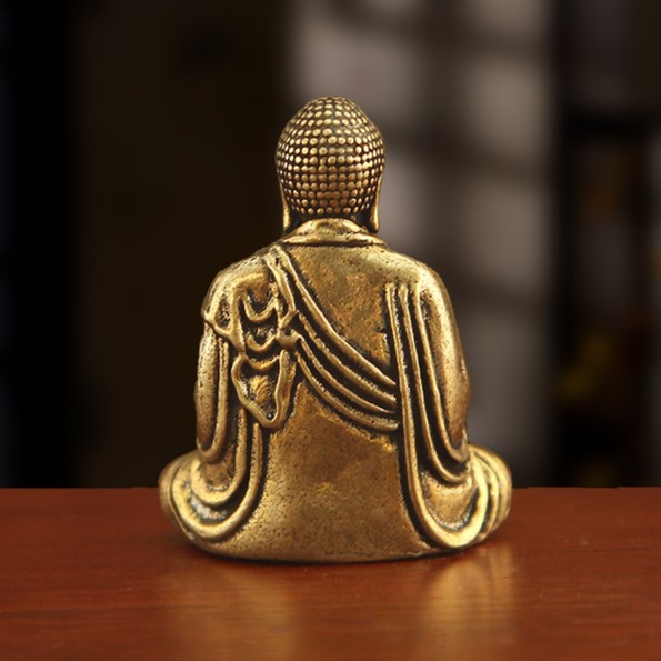miniature brass buddha statue for meditation altar & zen decor | 3.5cm serene seated buddha figurine for mindfulness, yoga studio & spiritual gift
