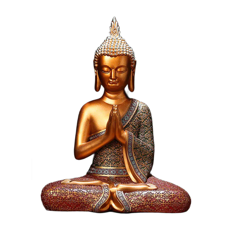 Sitting Buddha Statue vs. Standing Buddha Statue: Which is Right for Your Home? gold thai buddha statue, 42cm | serene meditation figurine for home decor & zen space
