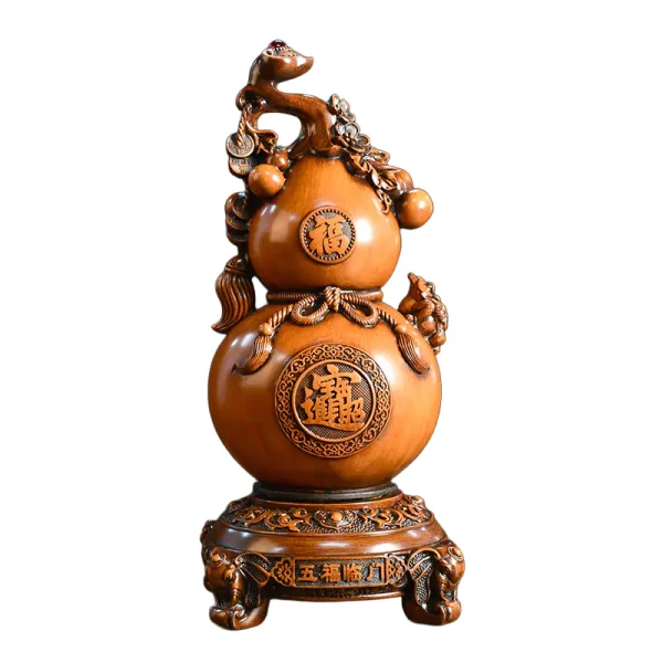 Ornate Chinese Fortune Gourd Statue - 42 cm / 16.5 inches