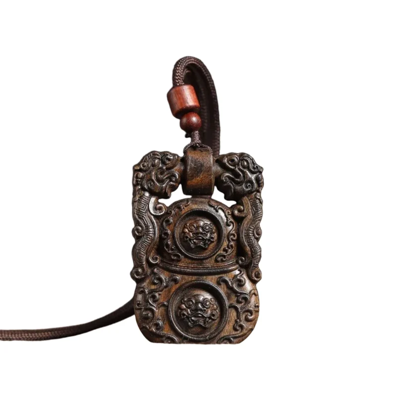 Agarwood Tiger Talisman – 4x6cm (1.6"x2.4") Natural Aromatic Amulet for Protection & Wealth