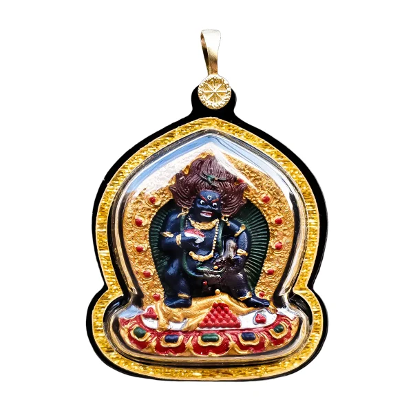 ComfyUI_00524_ 拷贝 Hand-Painted Black Jambhala Thangka Tsa-Tsa Amulet