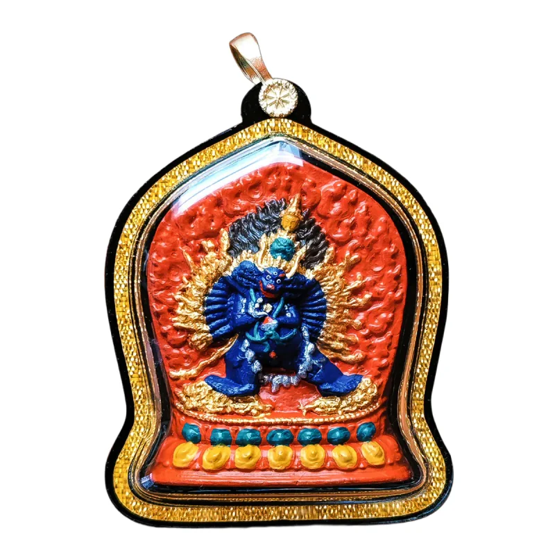 Hand-Painted Tibetan Thangka Tsa-Tsa of Yamantaka
