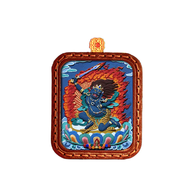 Hand-Painted Tibetan Thangka Tsa-Tsa of Acala
