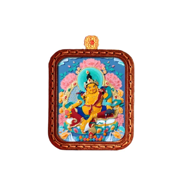 ComfyUI_00588_ 拷贝 Hand-Painted Tibetan Thangka Tsa-Tsa of Yellow Jambhala