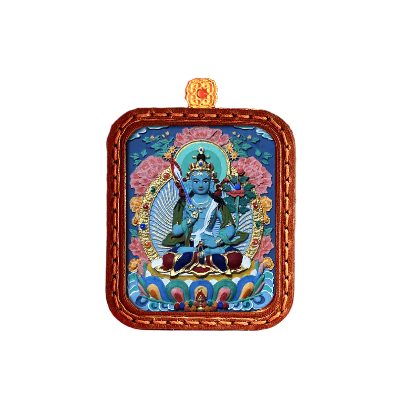 Hand-Painted Tibetan Thangka Tsa-Tsa of Ākāśagarbha Bodhisattva
