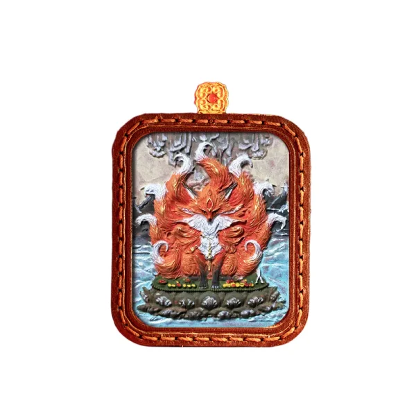ComfyUI_00600_ 拷贝 Hand-Painted Tibetan Thangka Tsa-Tsa of Nine-tailed fox