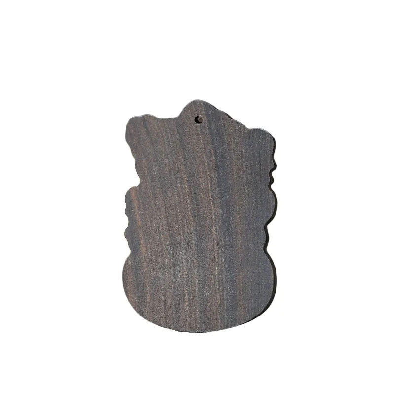 carved agarwood laughing buddha pendant 6x4cm (2.4x1.6 inches)