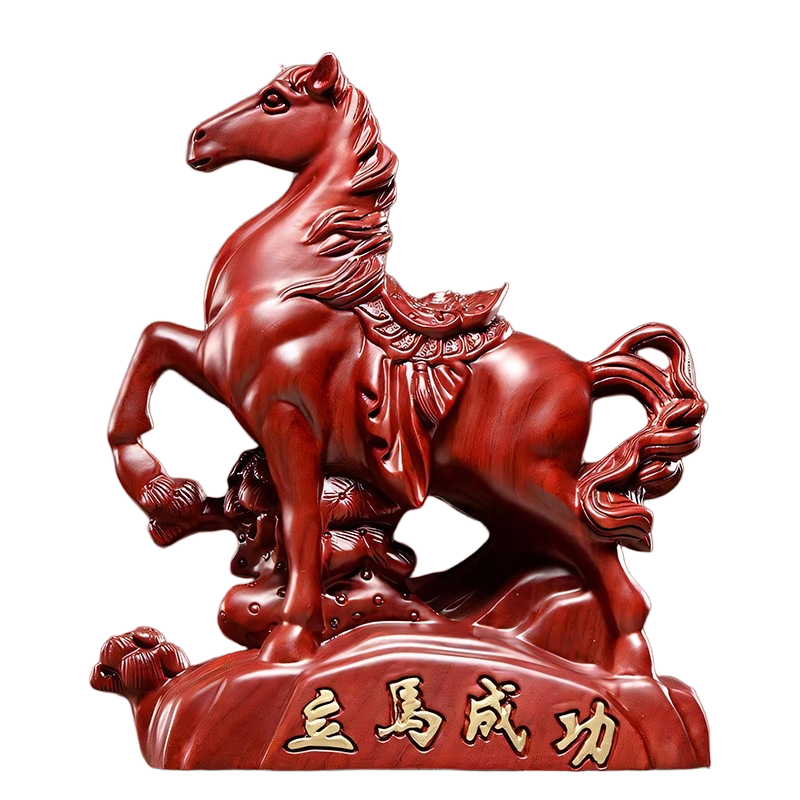 rosewood triumphant rearing horse statue