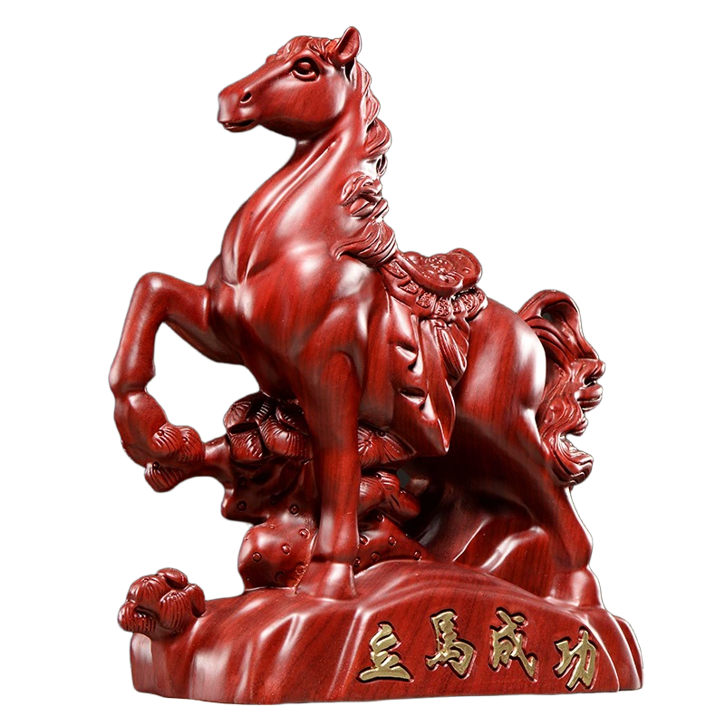 rosewood triumphant rearing horse statue