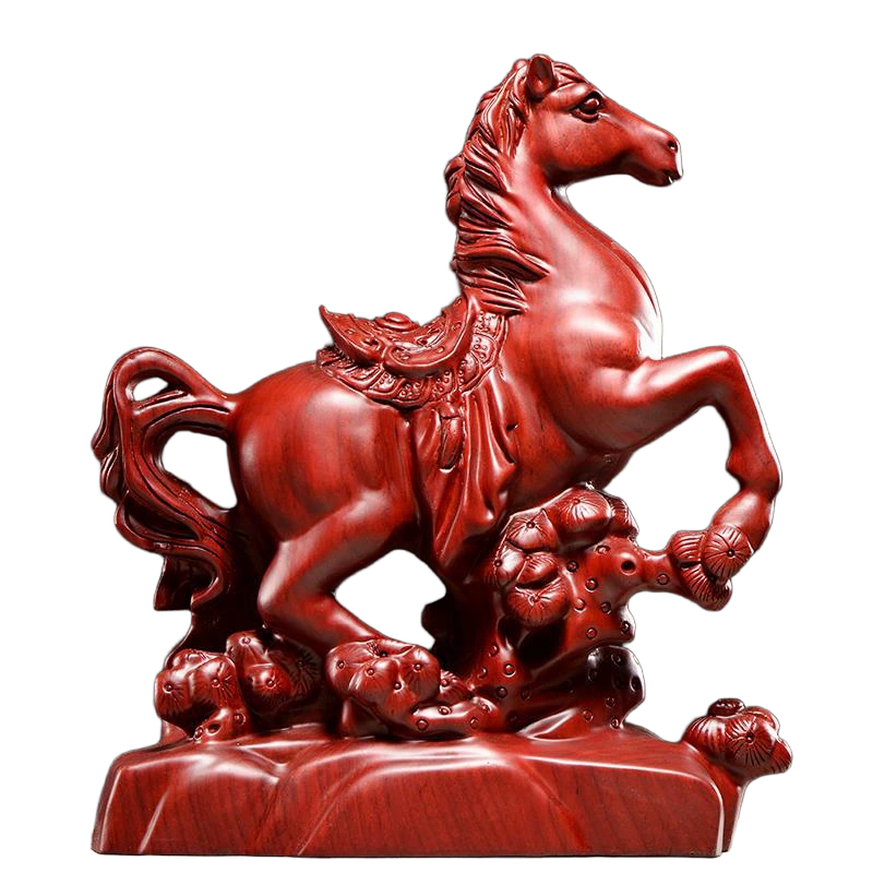 rosewood triumphant rearing horse statue