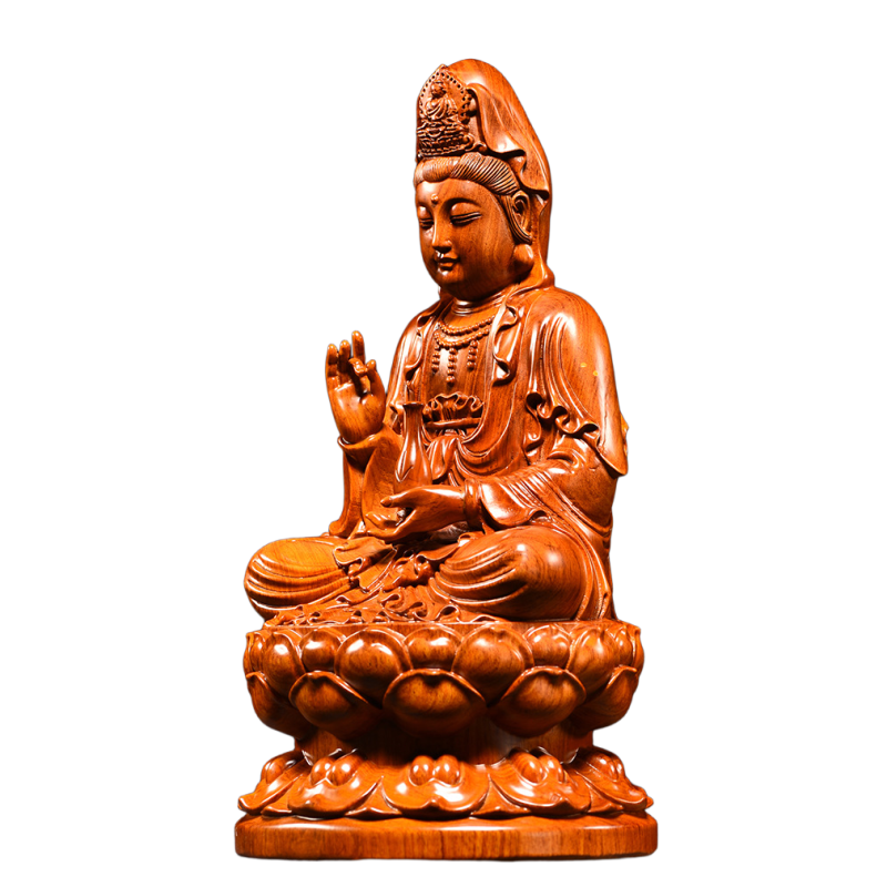 hand carved rosewood guanyin bodhisattva statue