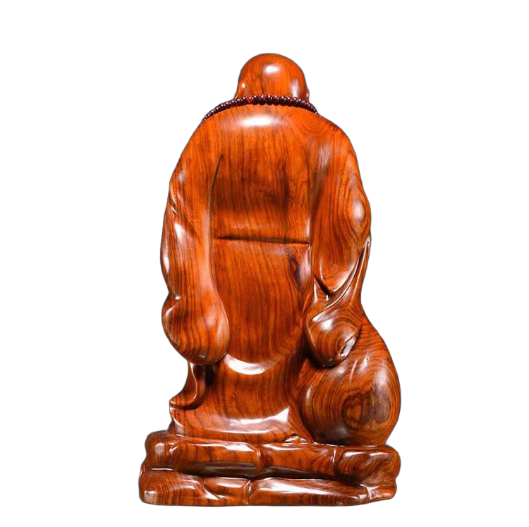 hand carved rosewood laughing buddha statue