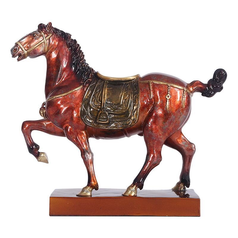 vintage tang dynasty style brass horse sculpture