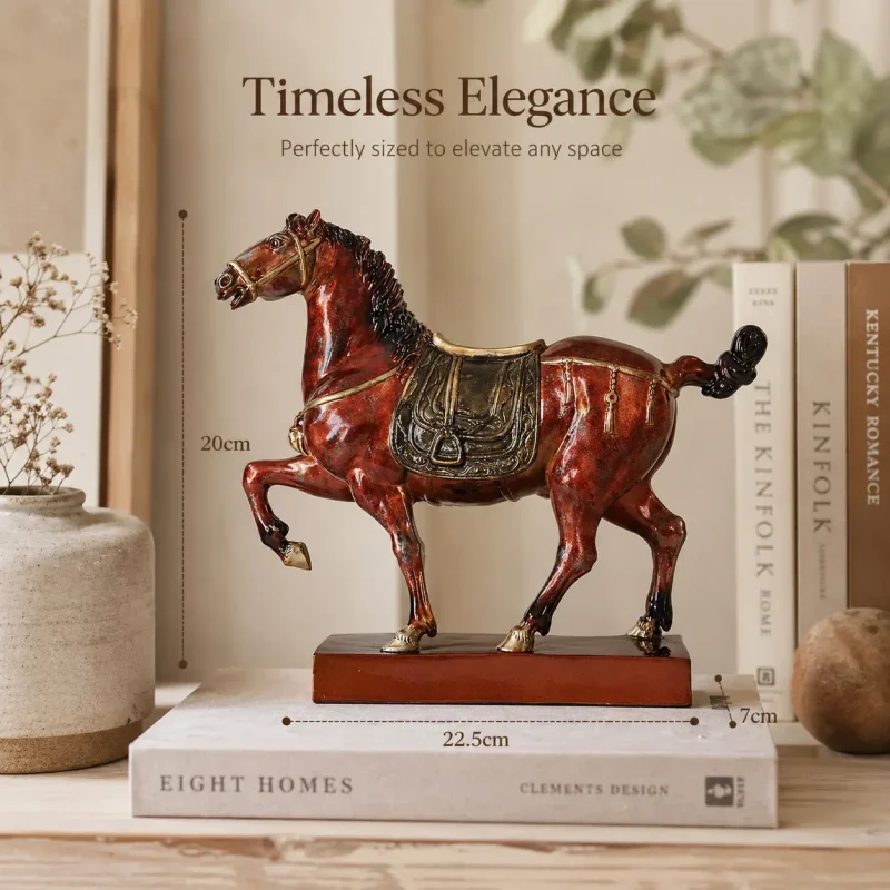 vintage tang dynasty style brass horse sculpture