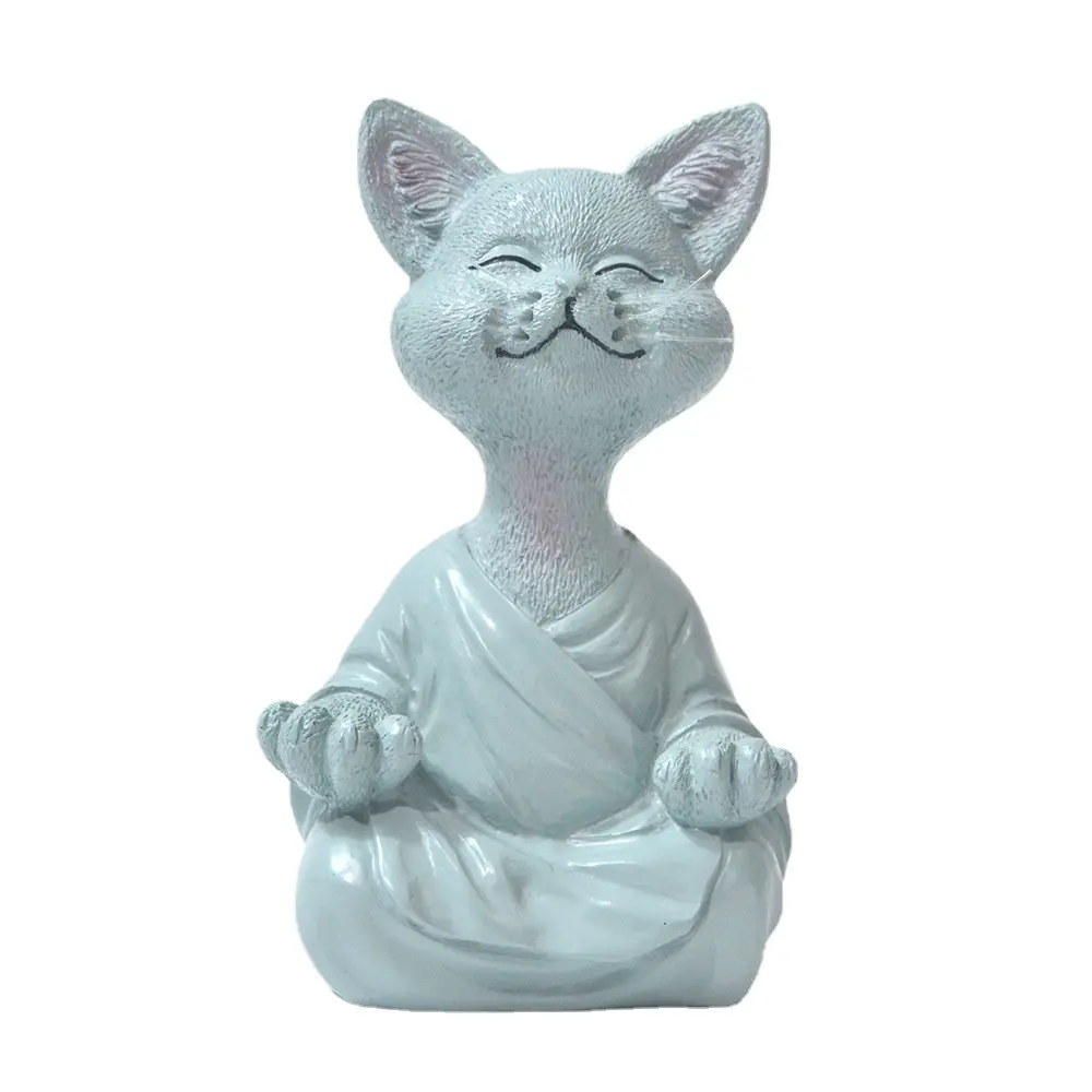Zen Yoga Rabbit Statue: The Cute Alternative to a Meditating Buddha Statue peaceful meditating zen cat resin figurine