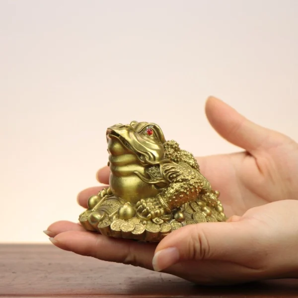 feng shui brass money frog statue