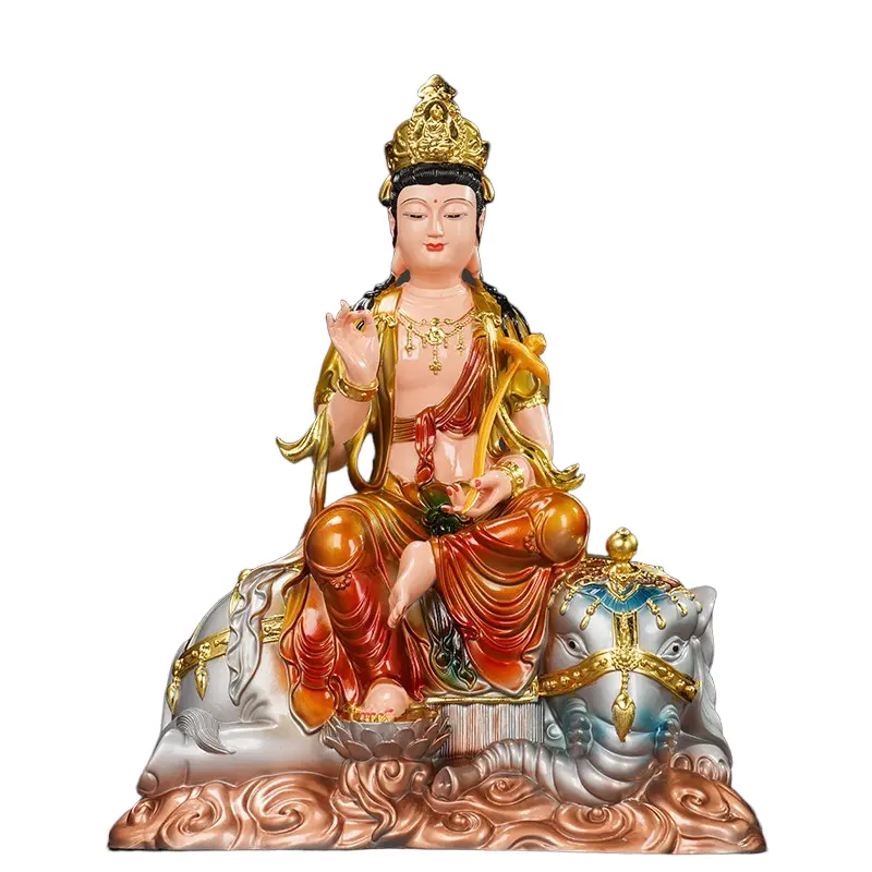 Buddha Statue Meaning & Symbolism: 6 Types Explained Faux-Bronze Colorful Samantabhadra Bodhisattva Resin Statue on Elephant