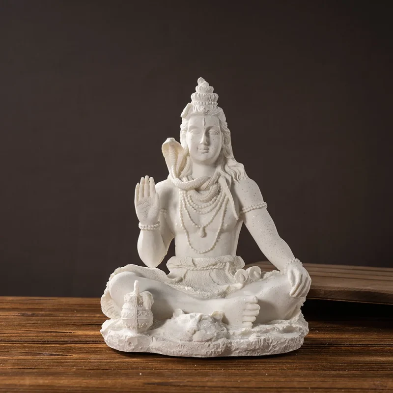 resin meditating lord shiva statue
