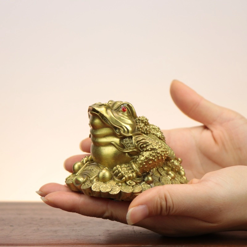 feng shui brass money frog statue