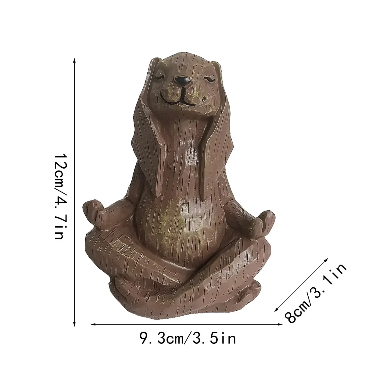 zen style meditating yoga rabbit statue