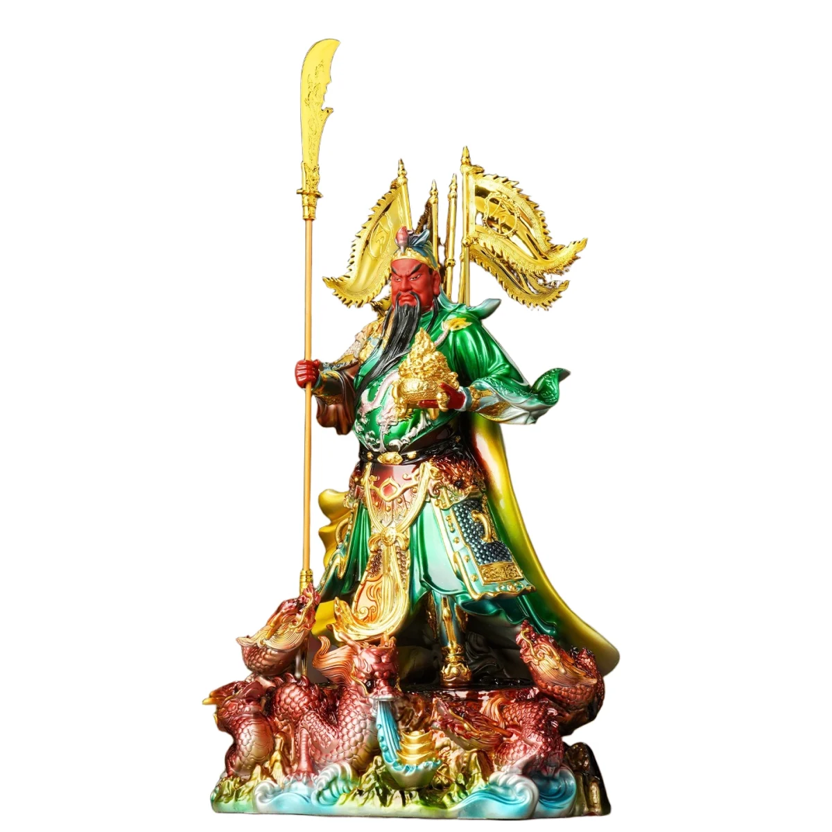 majestic nine dragon guan yu statue