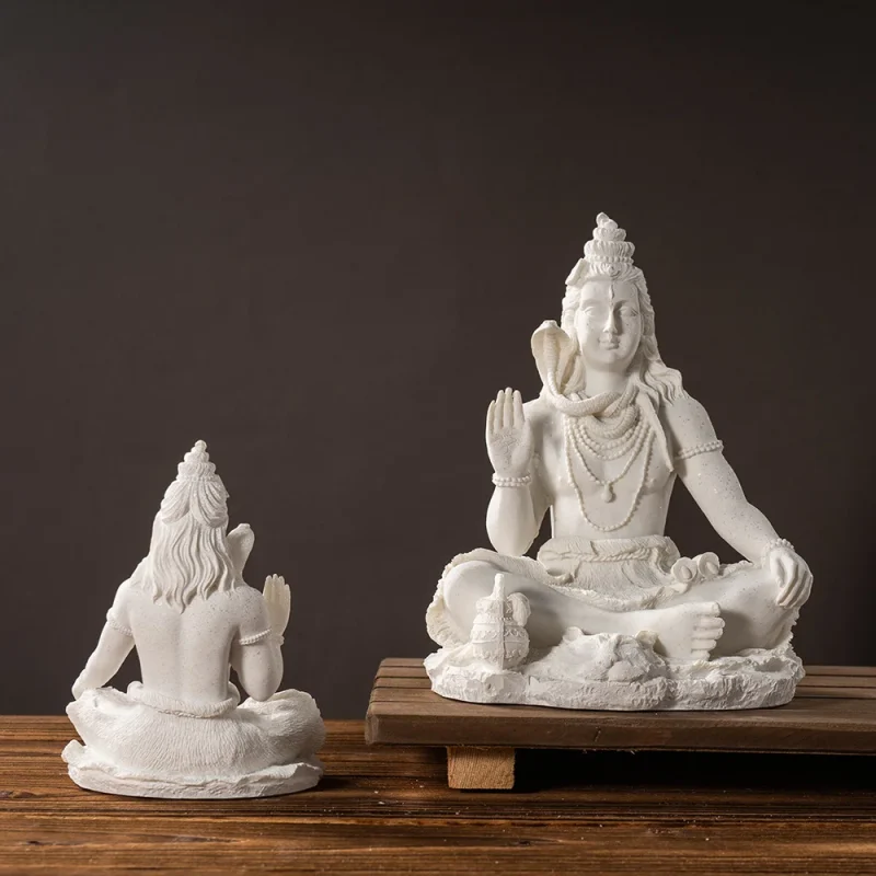 resin meditating lord shiva statue