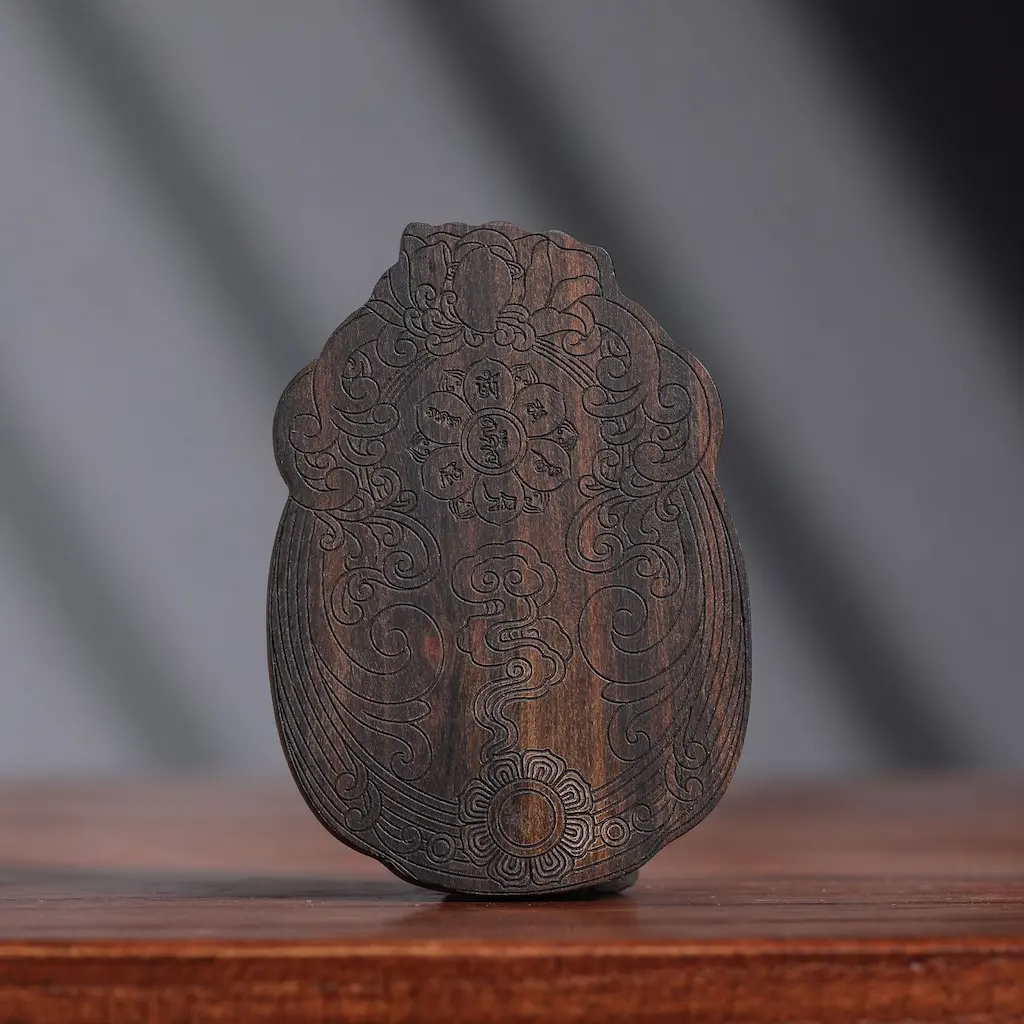 The Hidden Meaning of the Double Koi Fish in Eastern Art: A Guide to Balance and Prosperity Back view of the pendant showing the Lotus and patterns